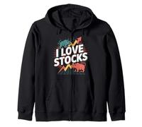 Graphique du marché de l'ours Bull Bear I Love Stocks Sweat à Capuche