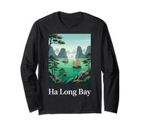 Graphique du Paysage de Voyage côtier de la Baie d'Ha Long au Vietnam Manche Longue