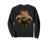Graphique du Roi Lion bondissant féroce des bêtes Sweatshirt