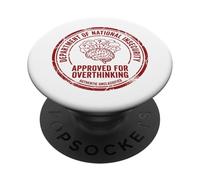 Graphique du Timbre Overthinking Dept of National Insecurity PopSockets PopGrip Adhésif