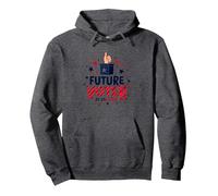 Graphique électoral de USA Kids Future Voter Patriotic Stars Sweat à Capuche, Unisexe pour Adultes, Chiné Foncé, XL