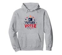 Graphique électoral de USA Kids Future Voter Patriotic Stars Sweat à Capuche, Unisexe pour Adultes, Gris Chiné, M