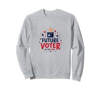 Graphique électoral de USA Kids Future Voter Patriotic Stars Sweatshirt, Unisexe pour Adultes, Gris Chiné, XXL