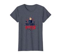 Graphique électoral de USA Kids Future Voter Patriotic Stars T-Shirt, Femme, Bleu Chiné, S