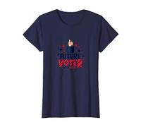 Graphique électoral de USA Kids Future Voter Patriotic Stars T-Shirt, Femme, Bleu Marine, M