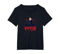 Graphique électoral de USA Kids Future Voter Patriotic Stars T-Shirt, Femme Grandes Tailles, Noir, 4X