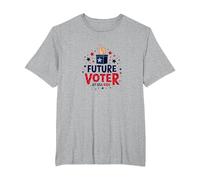Graphique électoral de USA Kids Future Voter Patriotic Stars T-Shirt, Homme Grandes Tailles, Gris Chiné, 2X Tall
