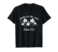 Graphique élégant avec Inscription « Abide in The Vine Leaf » T-Shirt Graphique avec Valeur