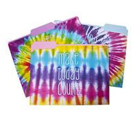 Graphique Ensemble de dossiers « Tie Dye » - Lot de 9 dossiers et 3 motifs uniques Go-Getter, ornés d'une feuille d'or sur papier cartonné durable à triple score