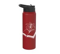 Graphique esthétique de la Bible ouverte et fleur de lys Stainless Steel Insulated Water Bottle