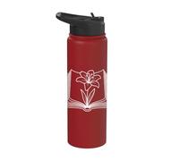 Graphique esthétique de la Bible ouverte et fleur de lys Stainless Steel Insulated Water Bottle