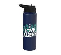 Graphique extraterrestre mignon I Love Aliens Stainless Steel Insulated Water Bottle