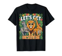 Graphique Fantaisie Let's Get Wild Safari Zoo Animals T-Shirt