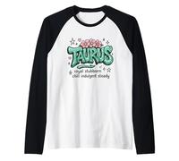 Graphique floral des traits du signe du zodiaque Taureau Manche Raglan