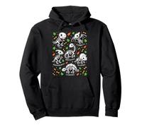 Graphique fossile Effrayant d'halloween Squelette Dinosaure Kawaii Sweat à Capuche