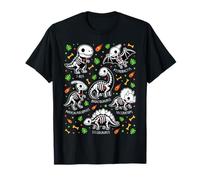 Graphique fossile Effrayant d'halloween Squelette Dinosaure Kawaii T-Shirt