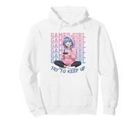 Graphique Gamer Girl essaie de Garder la Confiance dans Les Jeux animés Sweat à Capuche