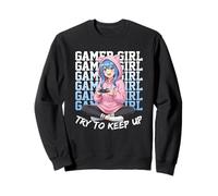 Graphique Gamer Girl essaie de Garder la Confiance dans Les Jeux animés Sweatshirt