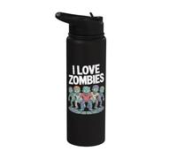 Graphique horde effrayant I Love Zombies Stainless Steel Insulated Water Bottle