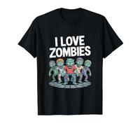 Graphique Horde Effrayant I Love Zombies T-Shirt Graphique avec Valeur, Homme, Noir, S