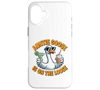 Graphique Humoristique Auntie Goose on The Loose Coque pour iPhone 16 Plus