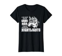 Graphique Humoristique avec Citation de Loup aux Cheveux Gris T-Shirt Graphique avec Valeur