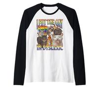 Graphique Humoristique avec Inscription « I Put The Gay in Dyslexic » Manche Raglan