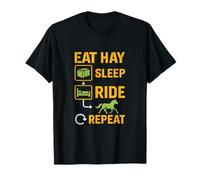 Graphique humoristique Eat Hay Sleep Ride Repeat Horse T-Shirt