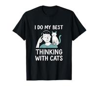 Graphique humoristique « I Do My Best Thinking With Cats » T-Shirt