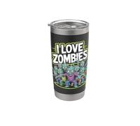 Graphique humoristique « I Love Zombies » Gobelet isotherme en acier inoxydable double paroi