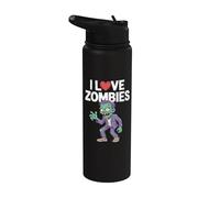 Graphique humoristique « I Love Zombies Undead » Stainless Steel Insulated Water Bottle