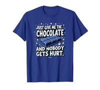 Graphique Humoristique Just Give Me The Chocolate Food Lover T-Shirt, Homme, Bleu Royal, S