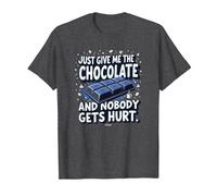 Graphique Humoristique Just Give Me The Chocolate Food Lover T-Shirt, Homme, Chiné Foncé, M