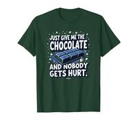 Graphique Humoristique Just Give Me The Chocolate Food Lover T-Shirt, Homme, Vert Forêt, S