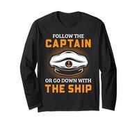 Graphique Humoristique Nautique Captain Go Down with The Ship Manche Longue