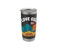 Graphique « I Love Oslo Norway » Gobelet isotherme en acier inoxydable double paroi