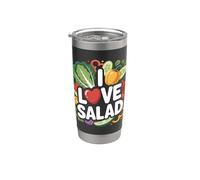 Graphique « I Love Salad Vegetable Lover » Gobelet isotherme en acier inoxydable double paroi