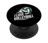 Graphique « I Love Volleyball » PopSockets PopGrip Adhésif