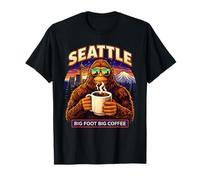 Graphique illustré Big Coffee de Seattle Bigfoot T-Shirt