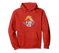 Graphique Islande Land of Fire and Ice Adventure Sweat à Capuche, Unisexe pour Adultes, Rouge, L