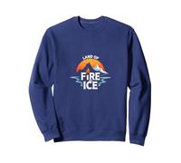 Graphique Islande Land of Fire and Ice Adventure Sweatshirt, Unisexe pour Adultes, Bleu Marine, L