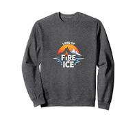 Graphique Islande Land of Fire and Ice Adventure Sweatshirt, Unisexe pour Adultes, Chiné Foncé, S