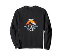 Graphique Islande Land of Fire and Ice Adventure Sweatshirt, Unisexe pour Adultes, Noir, XL