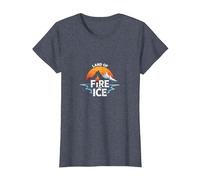 Graphique Islande Land of Fire and Ice Adventure T-Shirt, Femme, Bleu Chiné, XXL