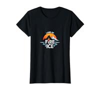 Graphique Islande Land of Fire and Ice Adventure T-Shirt, Femme, Noir, XXL