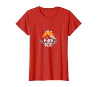 Graphique Islande Land of Fire and Ice Adventure T-Shirt, Femme, Rouge, XXL