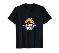 Graphique Islande Land of Fire and Ice Adventure T-Shirt, Homme, Noir, 3XL