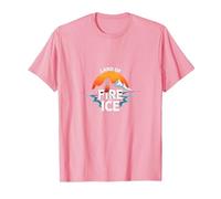 Graphique Islande Land of Fire and Ice Adventure T-Shirt, Homme, Rose, XXL