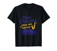 Graphique Jazz On Repeat de la Nouvelle-Orléans French Quarter T-Shirt