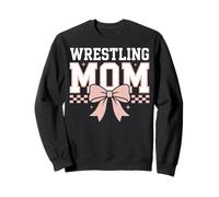 Graphique Maman Sport avec nœud et Accents Damier Sweatshirt